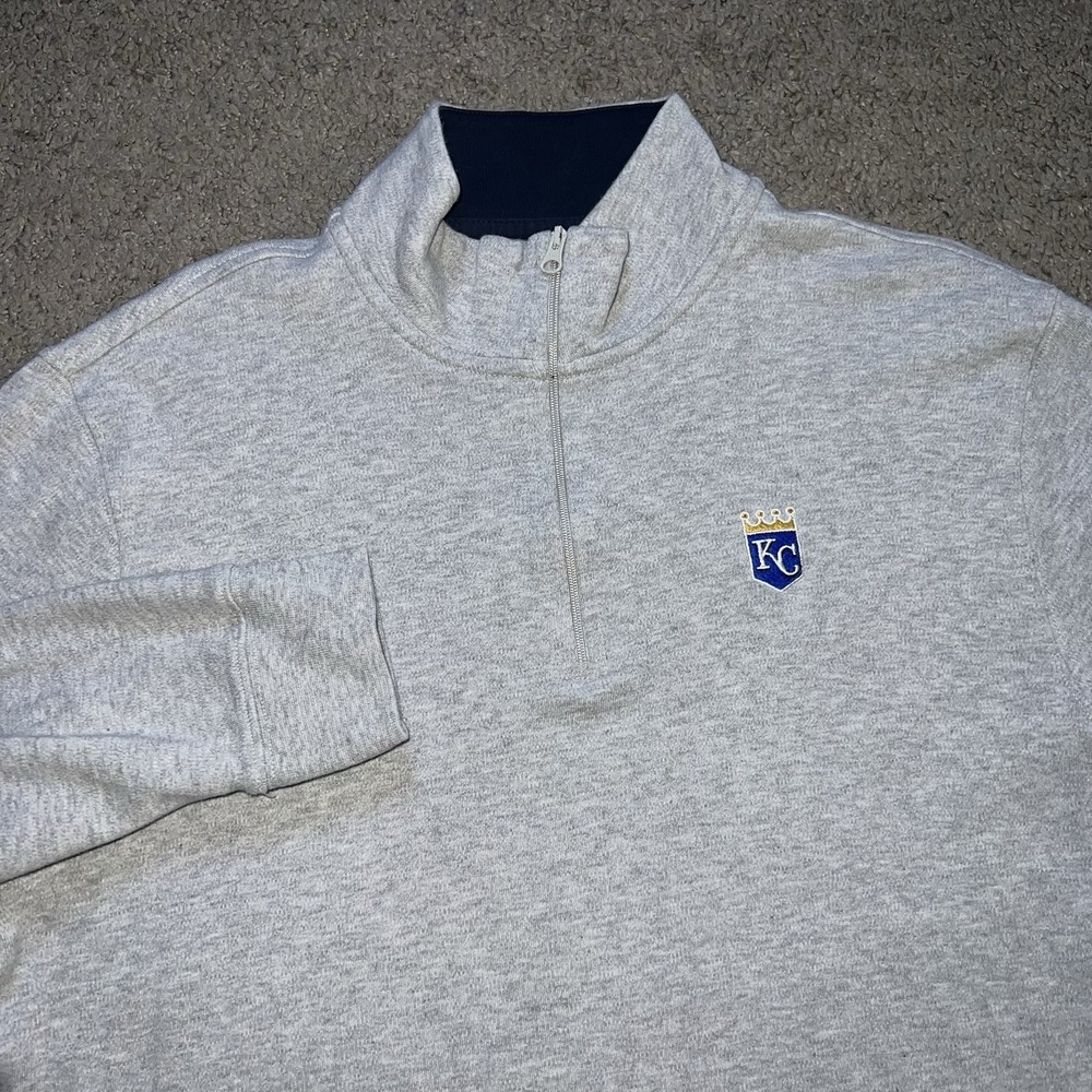 MEN'S KANSAS CITY ROYALS  VINEYARD VINES SHEP SHIRT 1/2 ZIP PULL OVER MED